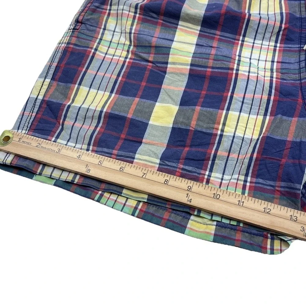 Vintage Polo Ralph Lauren Swim Trunks Men XL Blue Bored Shorts 90s Tartan Plaid‎